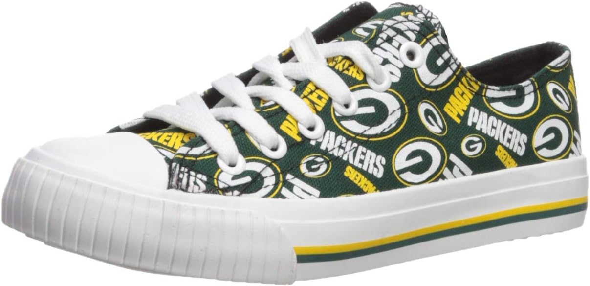 FOCO NFL Womens Team Logo Low Top Canvas Sneakers for Fans