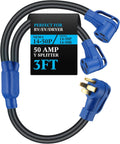 Kanayu 50Amp 14-50 Y Splitter Adapter Cord - Split One Outlet to Two