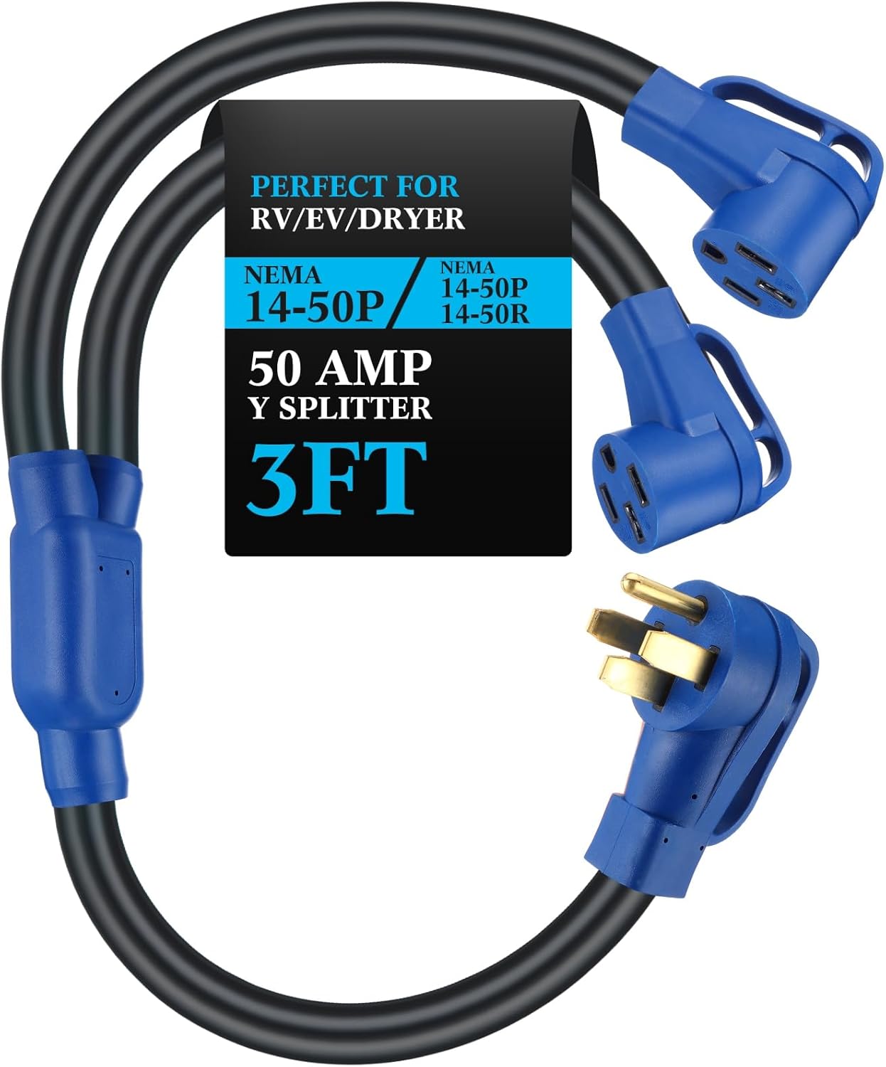 Kanayu 50Amp 14-50 Y Splitter Adapter for RV and EV Charging