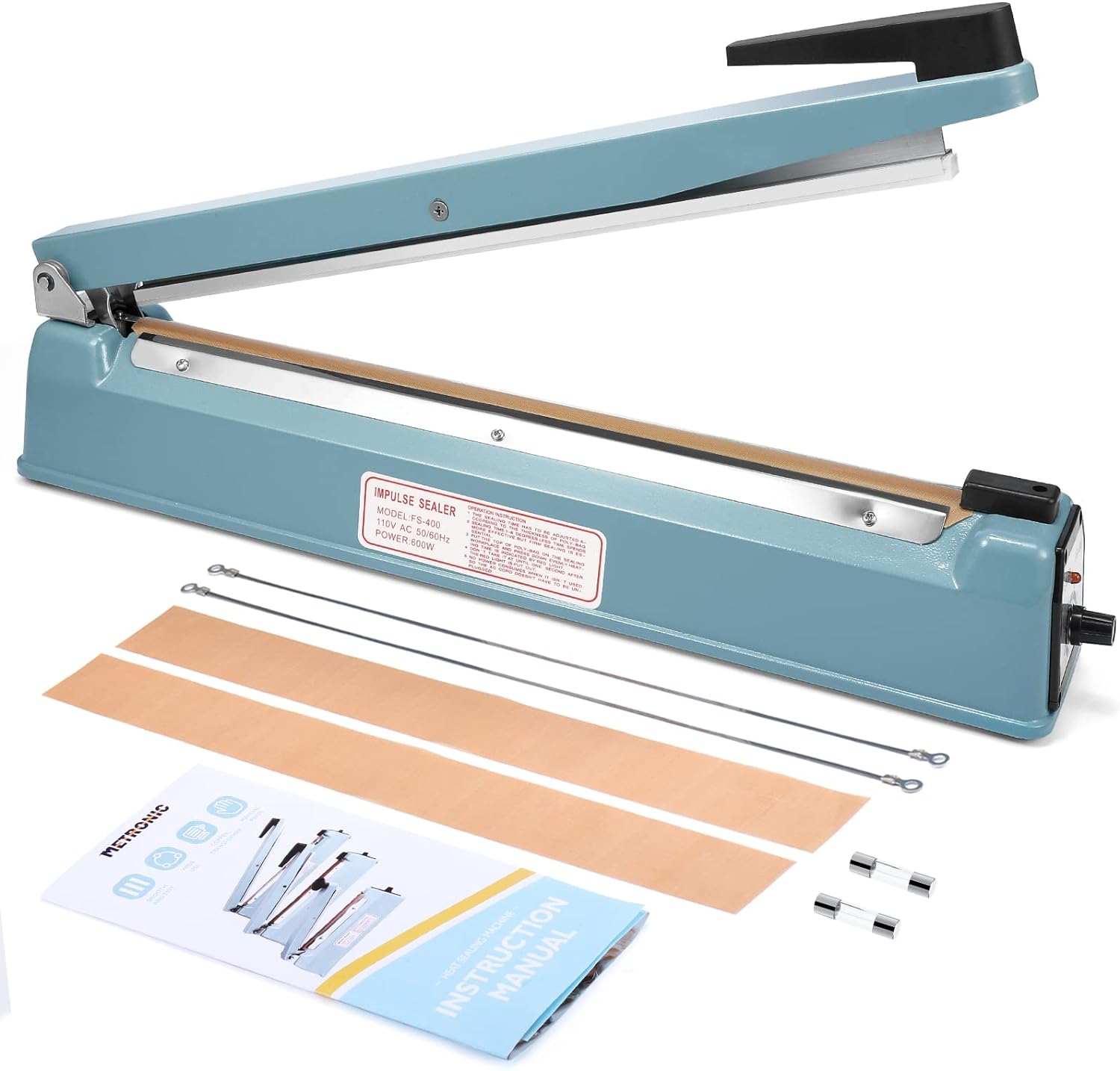 METRONIC Impulse Sealer 16 inch for Plastic Bags and Wraps