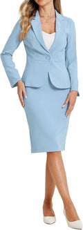 Allegra K Womens 2 Piece Skirt Suit Set - Polished Office Look