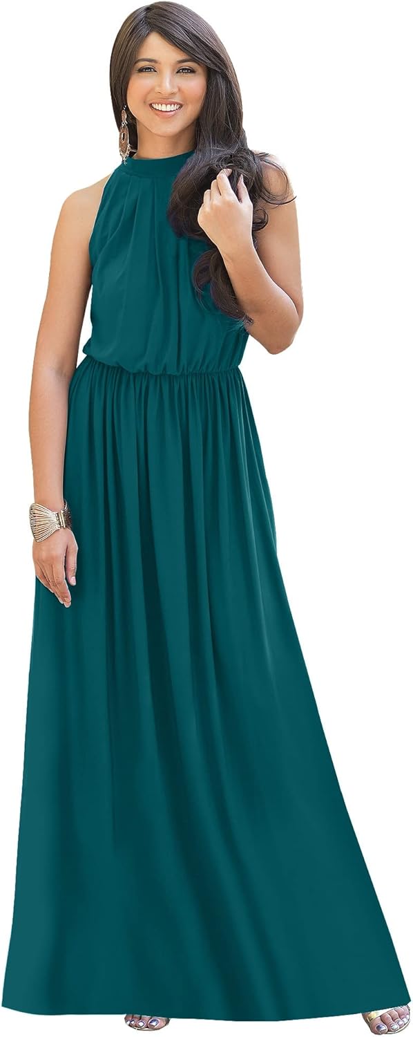 KOH KOH Sexy Sleeveless Summer Formal Flowy Casual Gown Review