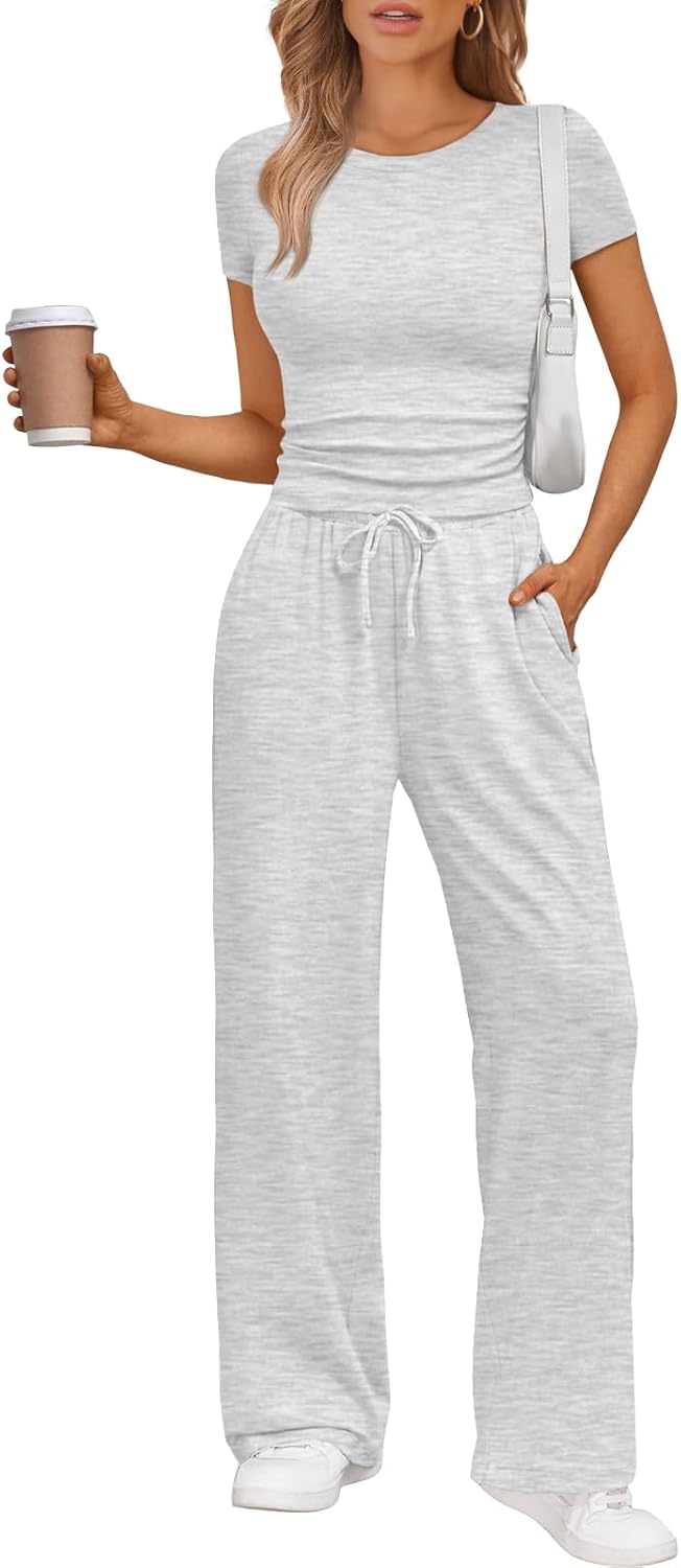 Trendy Queen 2 Piece Matching Summer Sweatsuit Lounge Set