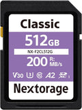 Nextorage 512GB SDXC UHS-I V30 Class 10 Card - Reliable 4K Video