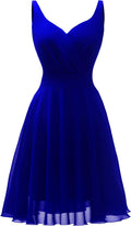 Summer Cocktail Dress V-Neck Adjustable Spaghetti Strap Chiffon