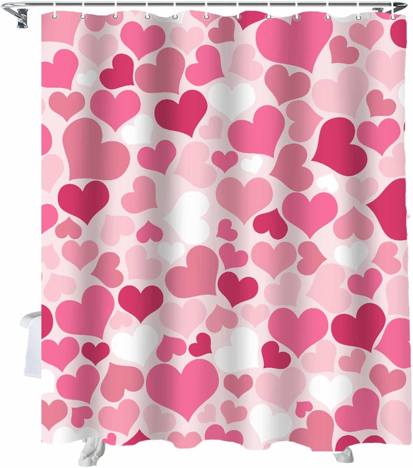 Valentine's Day Heart Shower Curtain Set