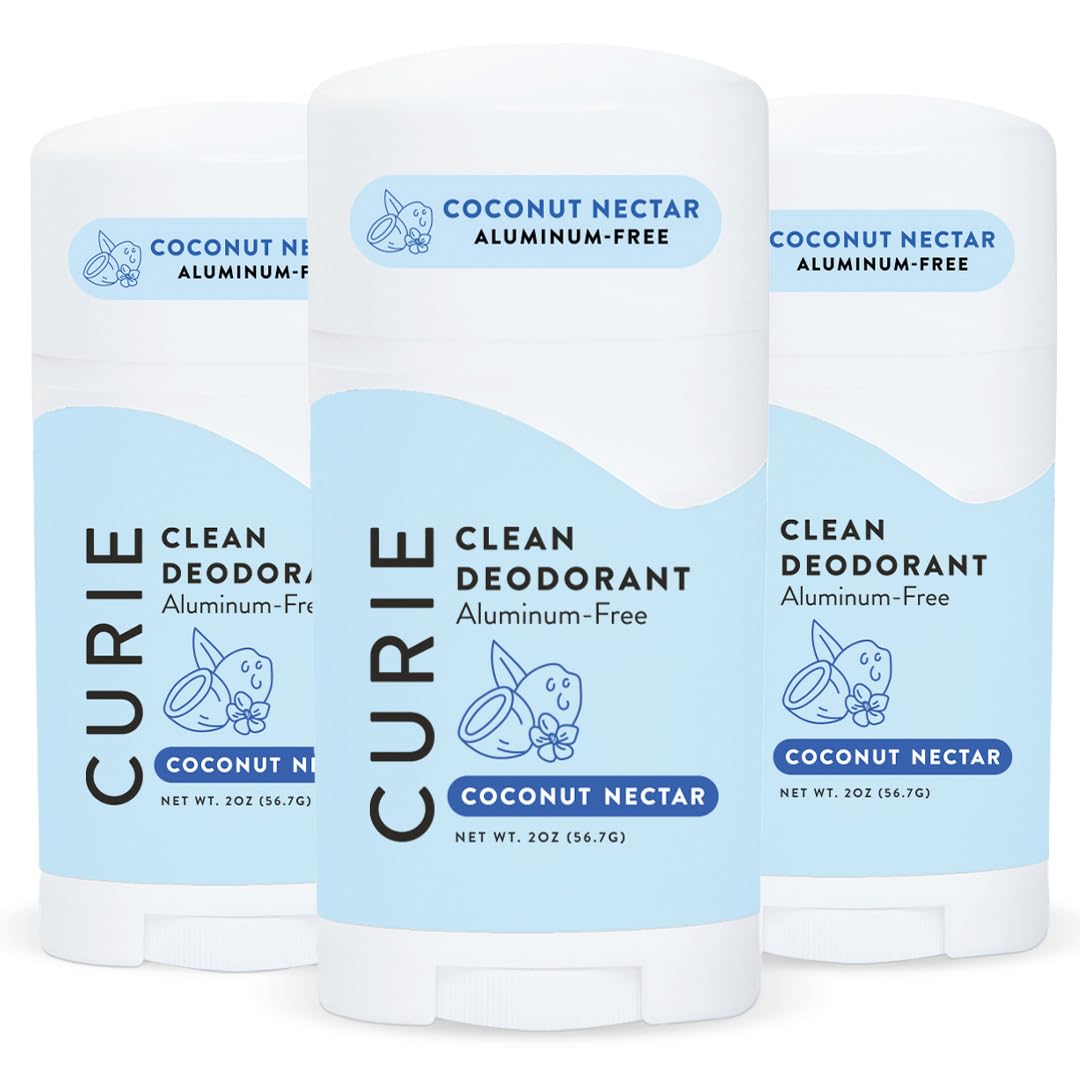 Curie Natural Deodorant for Women - Coconut Nectar - 3pk