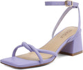 Women's Strappy Heels with Chunky Block Heel for Comfort