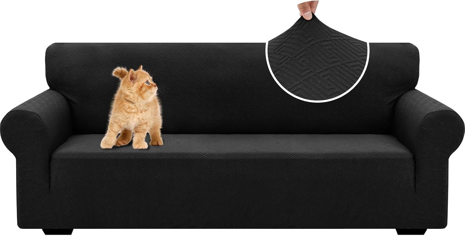 XINEAGE 2025 Couch Covers for 3 Cushion Sofa - Black