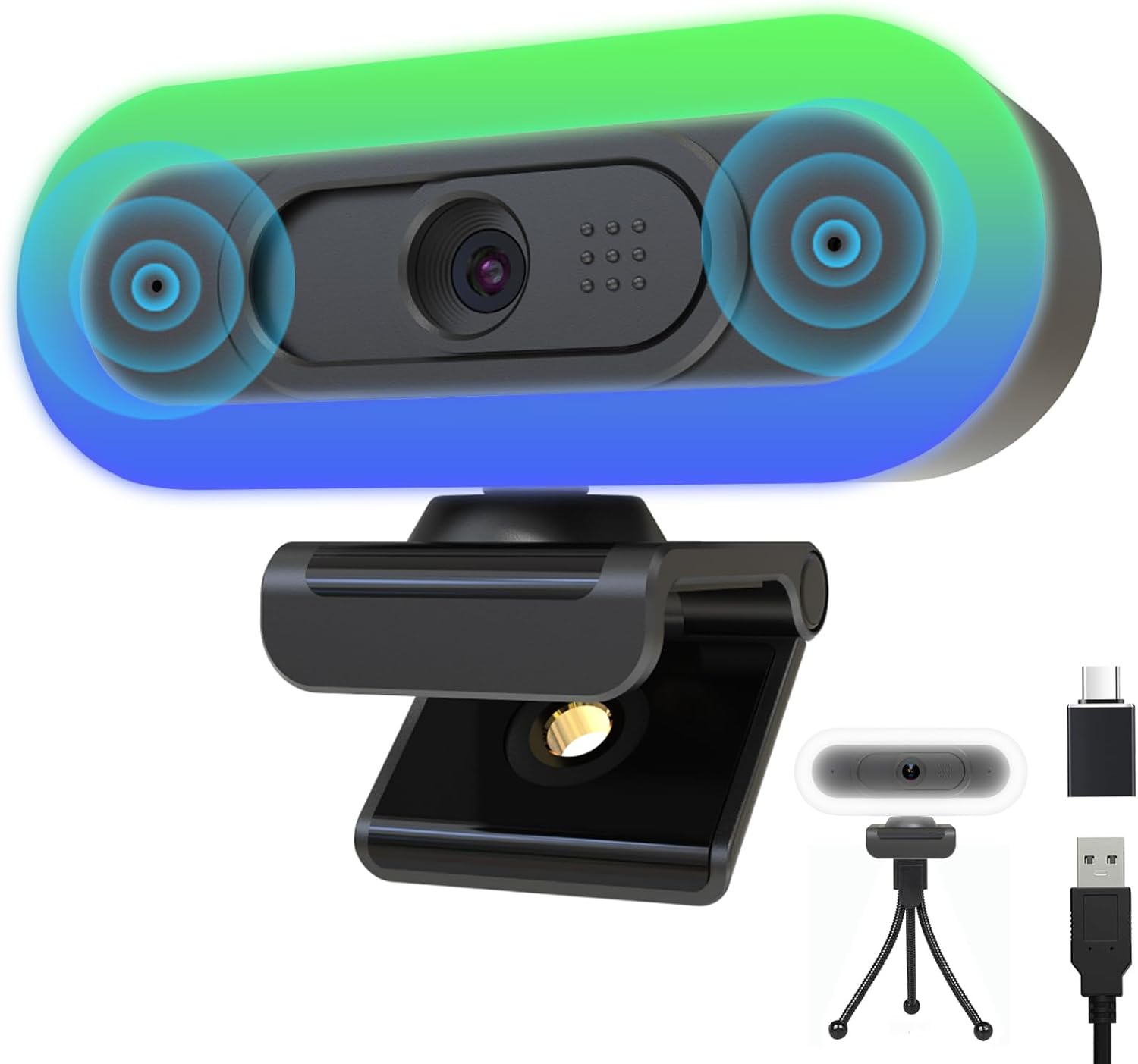 2K Webcam for PC with Autofocus and Dual Microphones for Streaming
