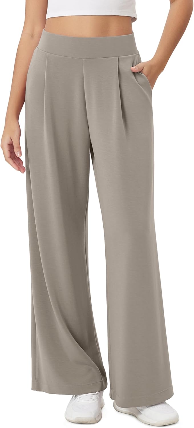 ODODOS Modal Soft Wide Leg Pants for Women - High Waist Comfort