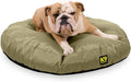 Medium Sage Green Round Nesting Pillow Dog Bed - Durable & Washable