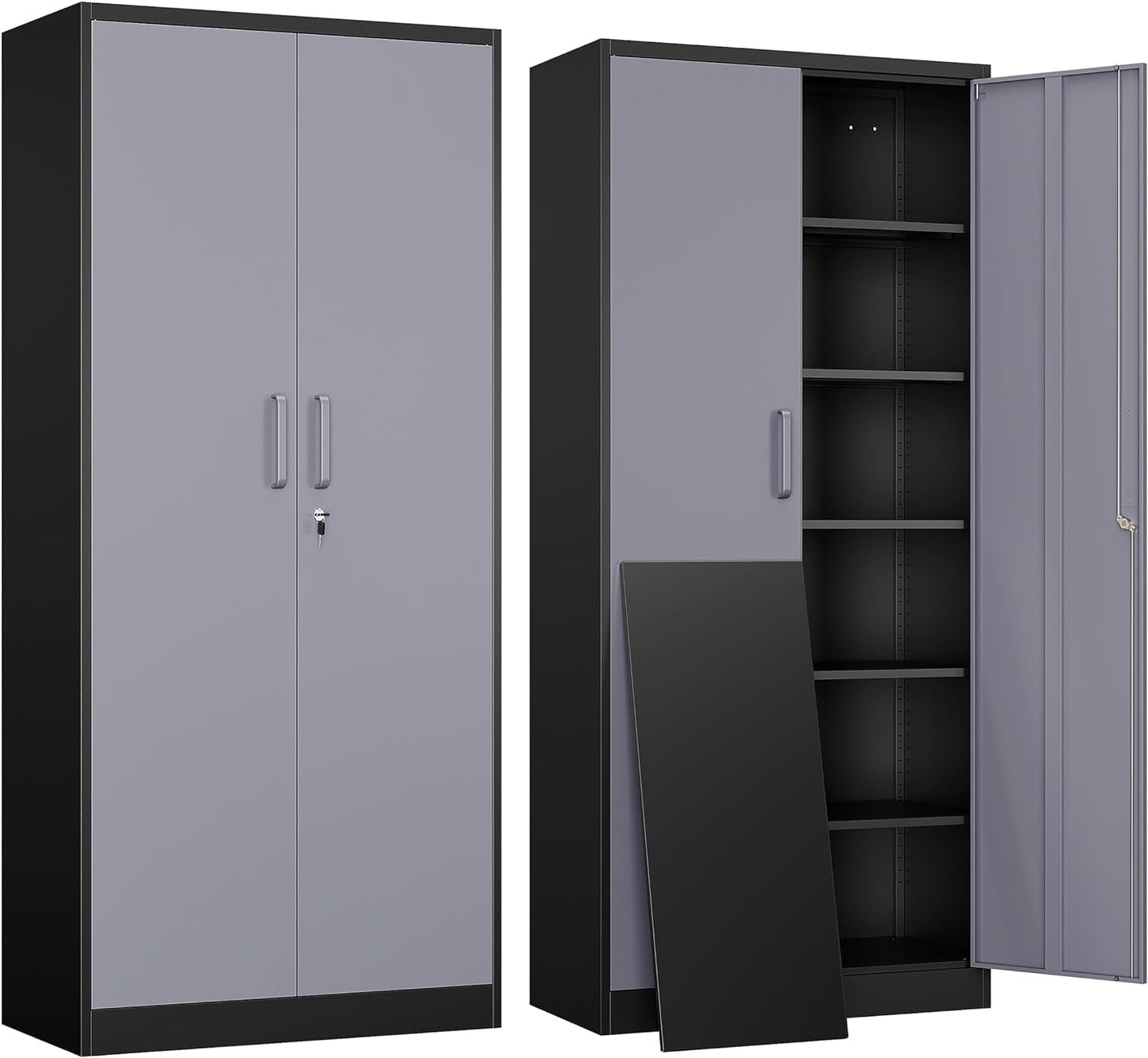 Yizosh Metal Garage Storage Cabinet with Adjustable Shelves