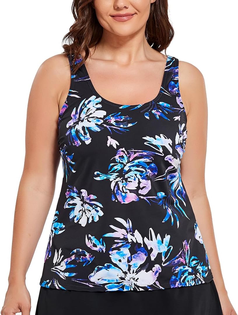 Women Plus Size Tankini Top Printed Swimwear for All Occasions