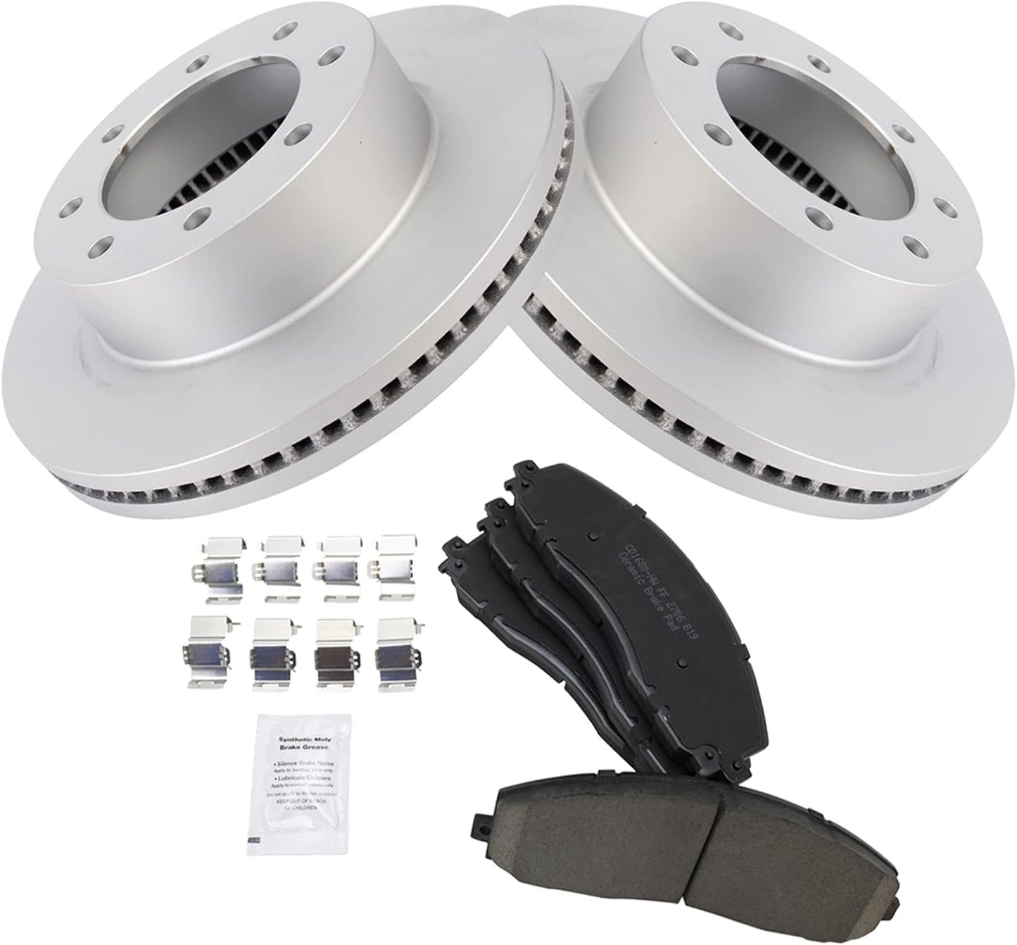 TRQ Front Brake Pad & Rotor Kit for 2013-2019 Ford Super Duty
