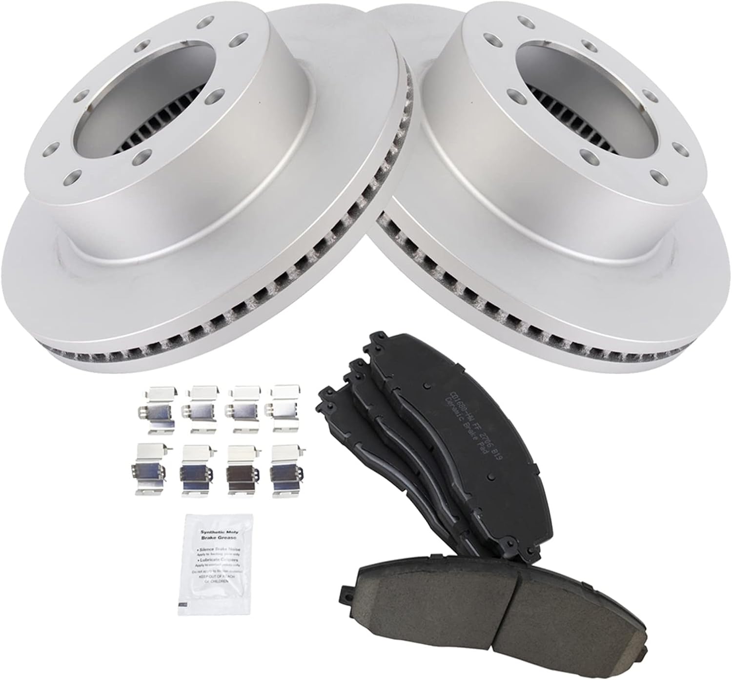 TRQ Front Brake Pad & Rotor Kit for 2013-2019 Ford Super Duty