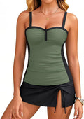 Yonique Womens Underwire Tankini Swimsuits with Skirt Two Piece