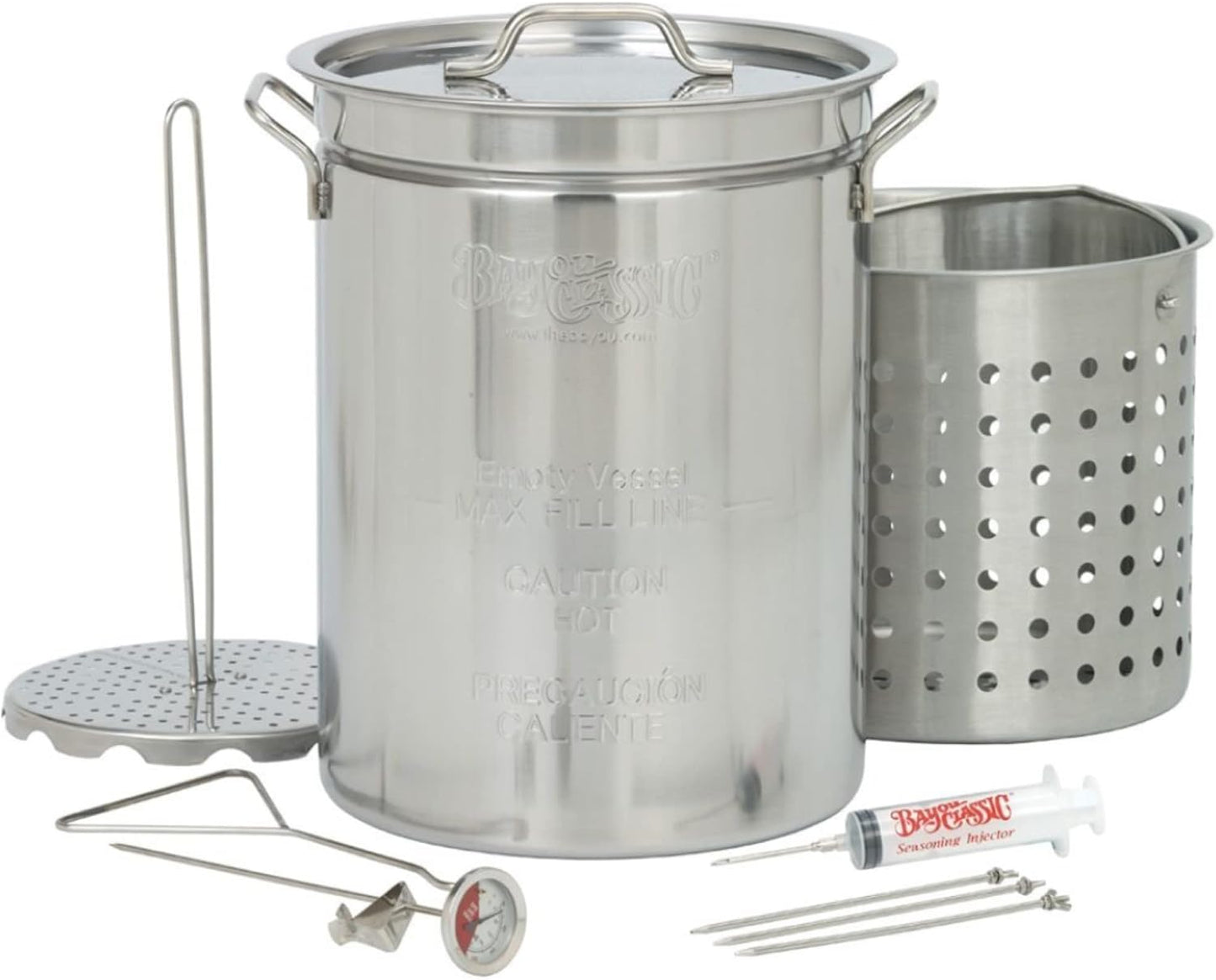 32-qt Stainless Turkey Fryer with Vented Lid and Thermometer