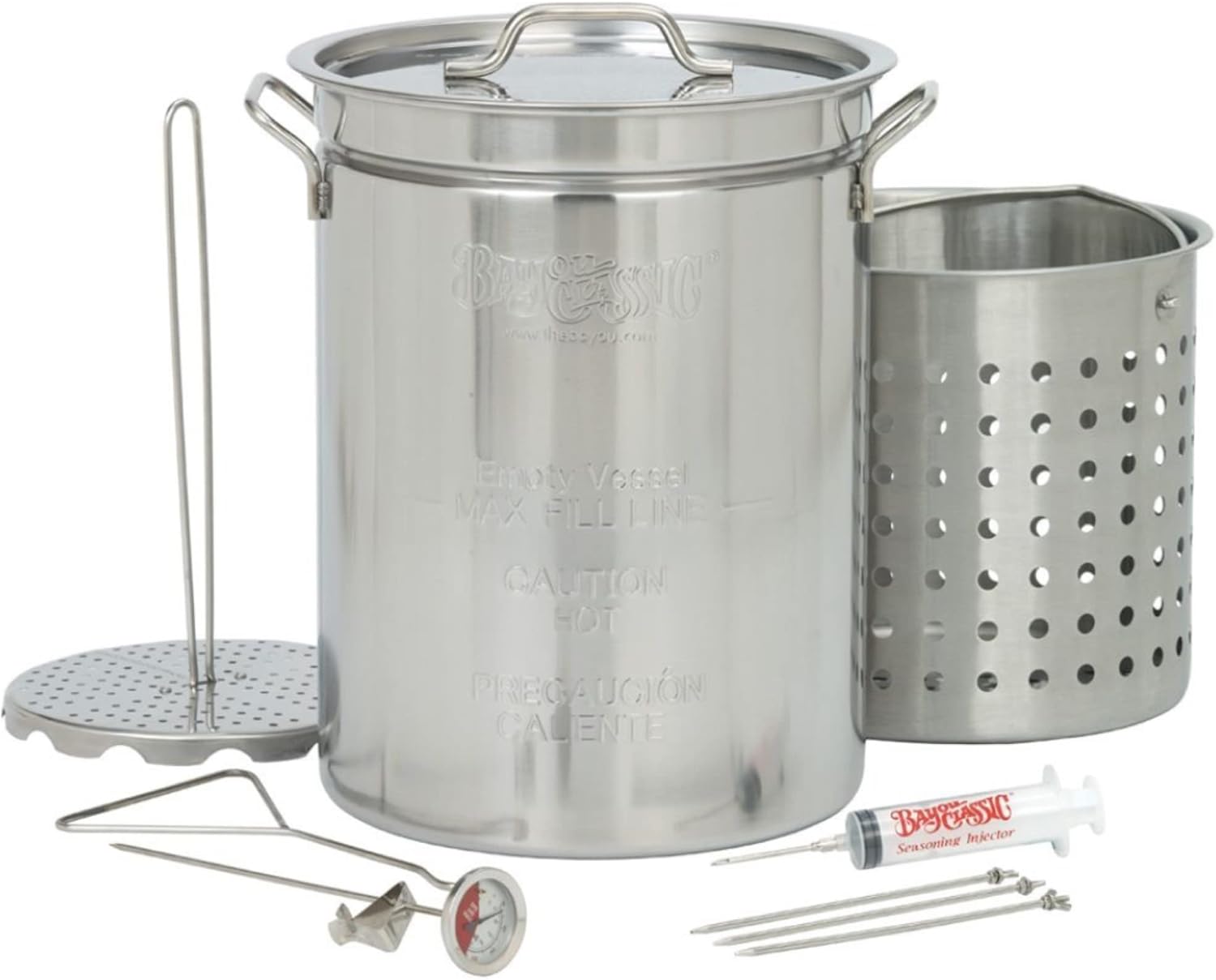 32-qt Stainless Turkey Fryer with Vented Lid and Thermometer