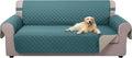 Reversible Sofa Cover for 3 Cushion Couch Blue/Beige - Water Resistant