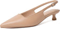 Mostrin Slingback Kitten Heels for Women Pointed Nude Pumps