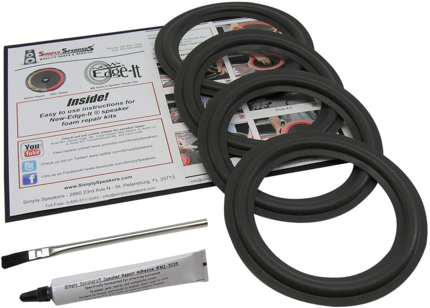 Standard 6.5 Inch Foam Speaker Repair Kit for Quality Sound