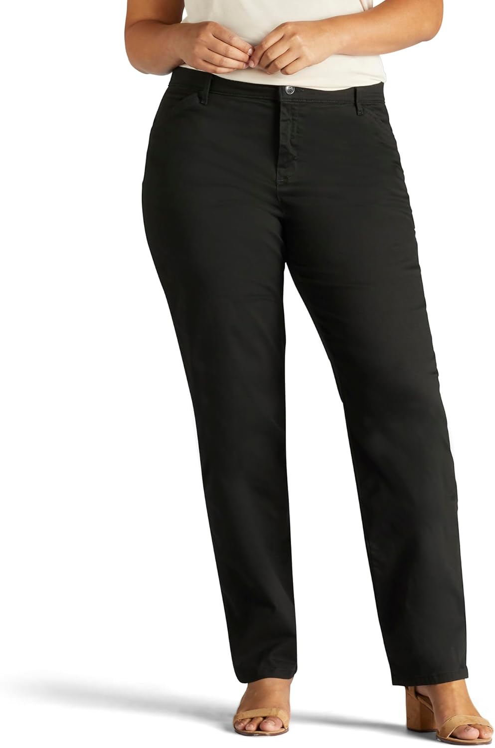 Lee Relaxed Fit Mid Rise Flat Front Pants for All Day Comfort