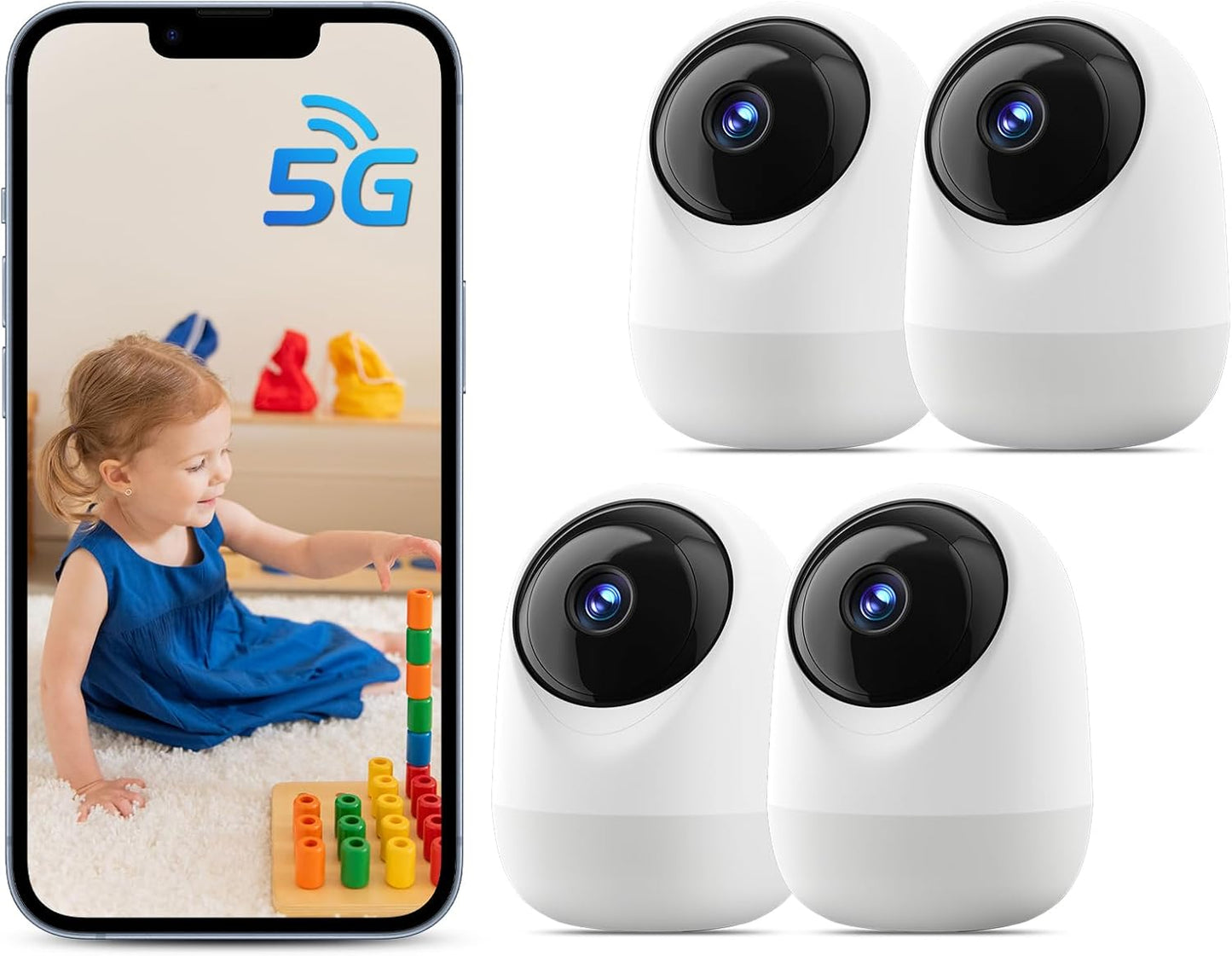 5Ghz Indoor Security Camera with Motion Detection and Audio
