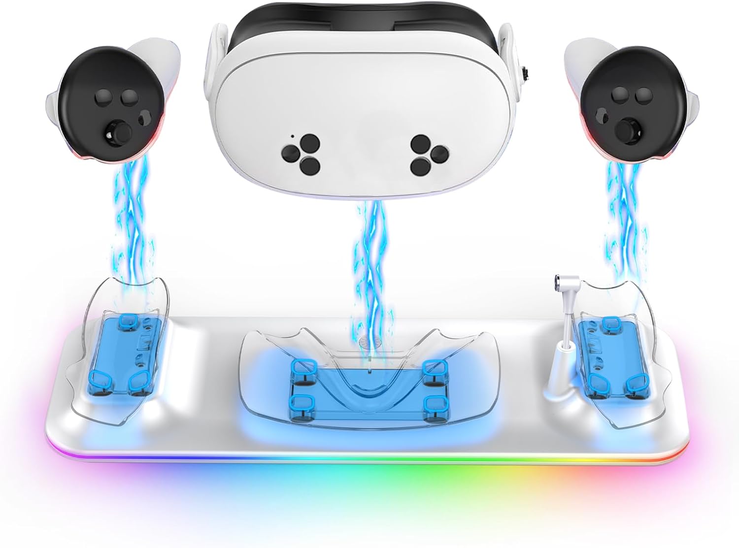 VR Charging Dock for Meta Quest 3S with Fast Charging and RGB Light