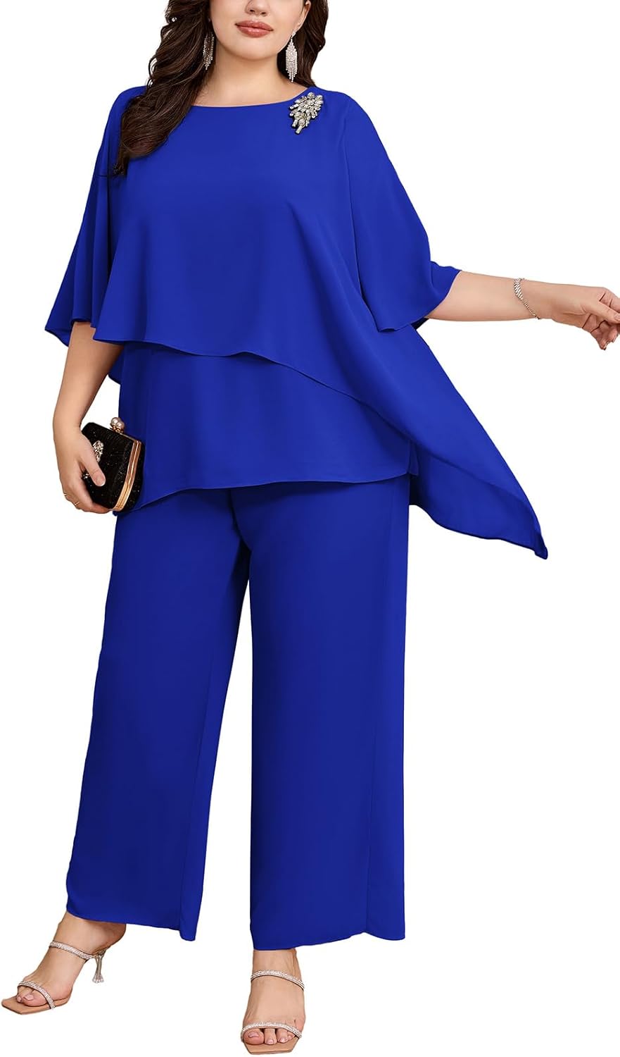 Plus Size Mother of Bride Pant Suits for Elegant Weddings