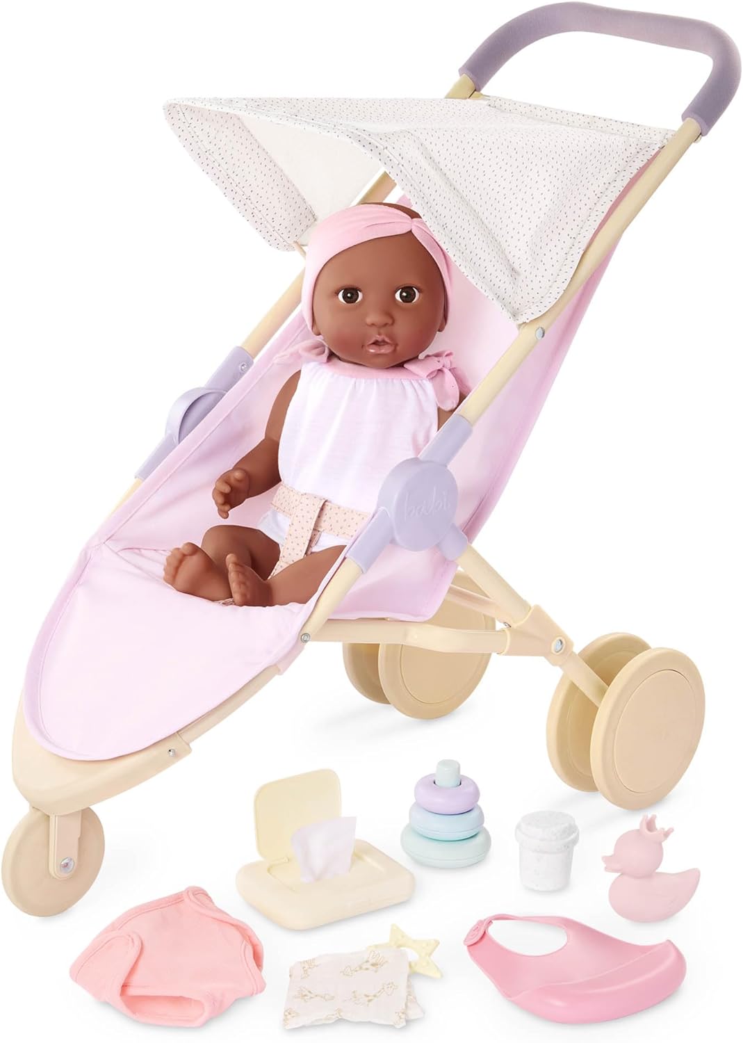 LullaBaby 14-Inch Realistic Baby Doll & Stroller Set for Kids
