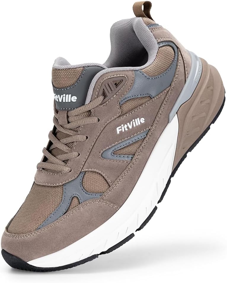 FitVille Wide Walking Shoes for Men with Arch Support and Comfort