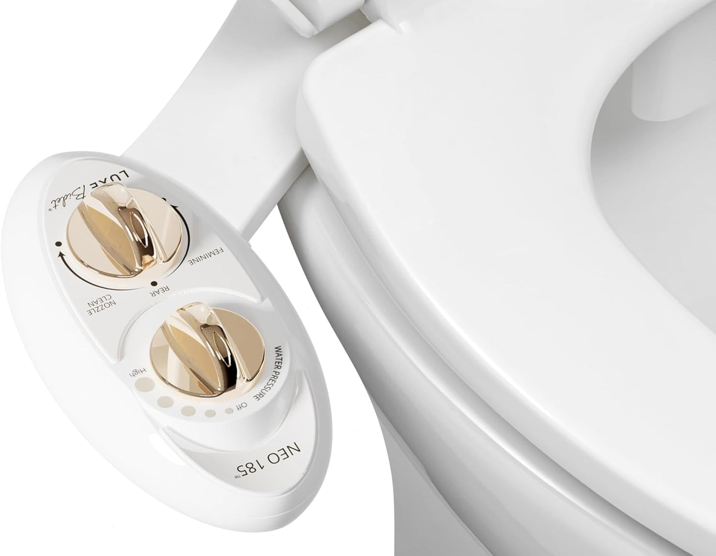 LUXE Bidet NEO 185 - Self-Cleaning Dual Nozzle Toilet Attachment
