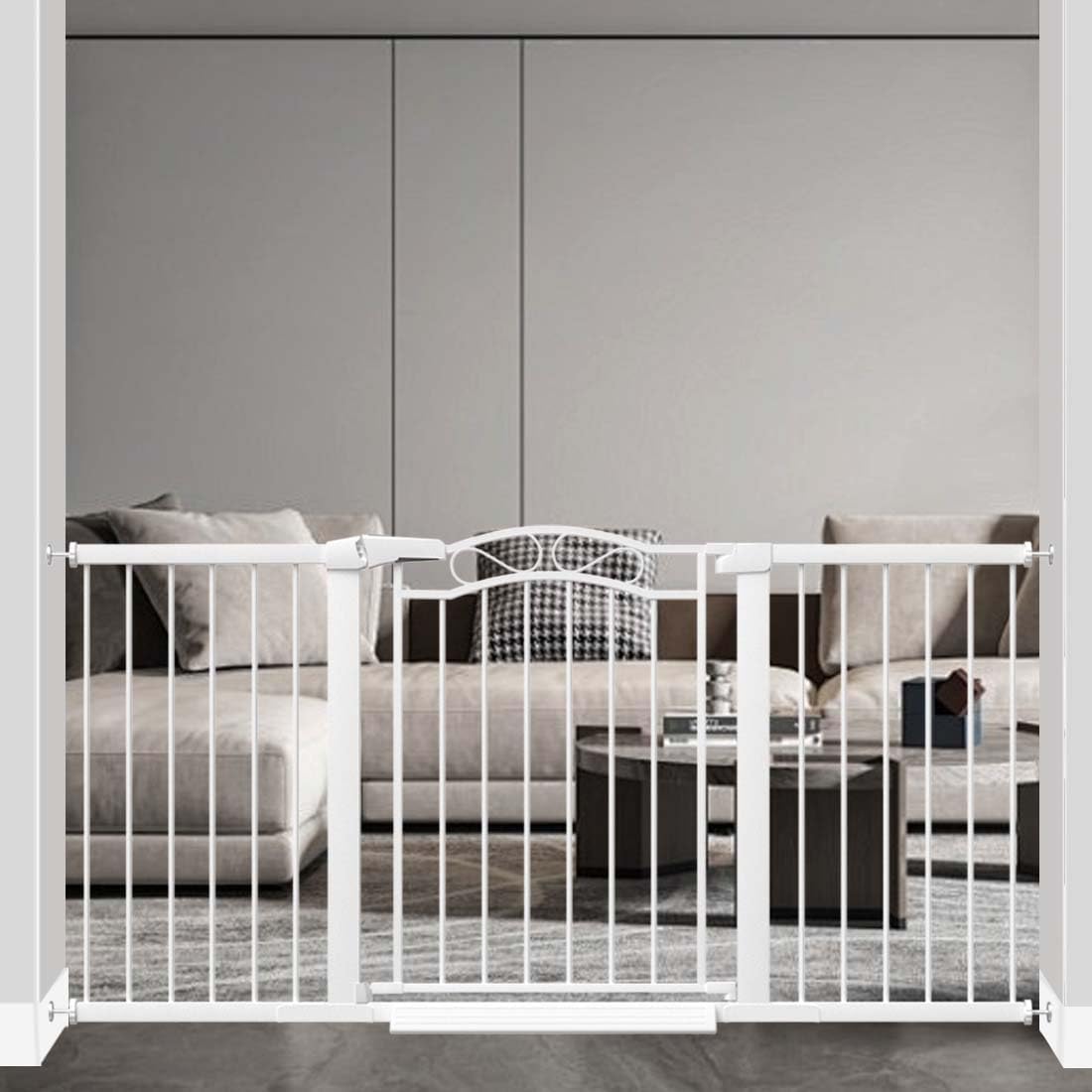 Extra Wide Press Mounted Baby Gate for Kids and Pets Safety