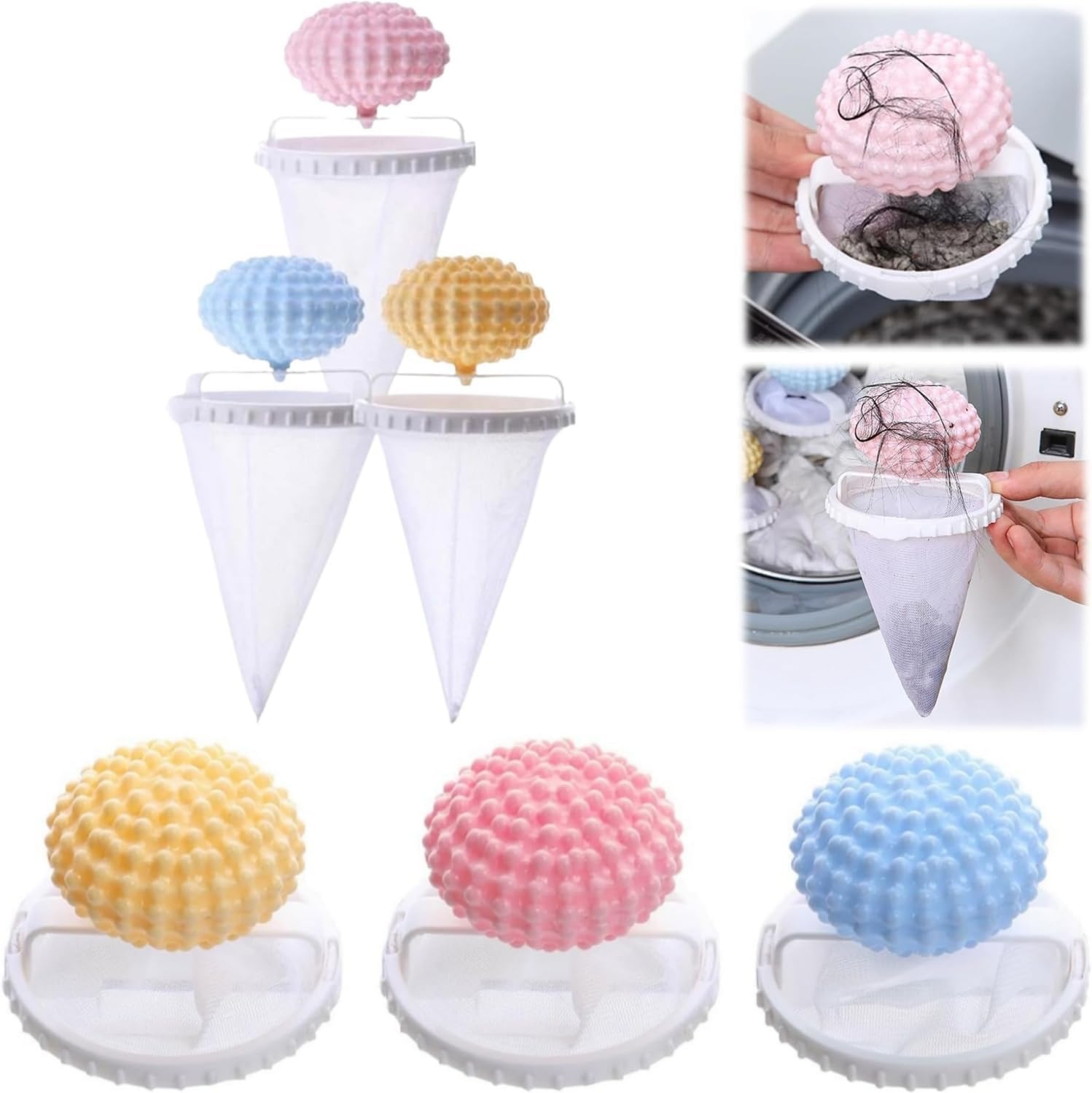 3PCS Floating Pet Hair Removers - Reusable!