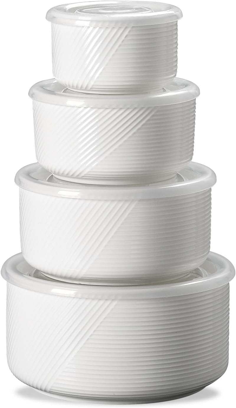 Ceramic Nesting Bowls with Lids: Versatile Kitchen Bowl Set