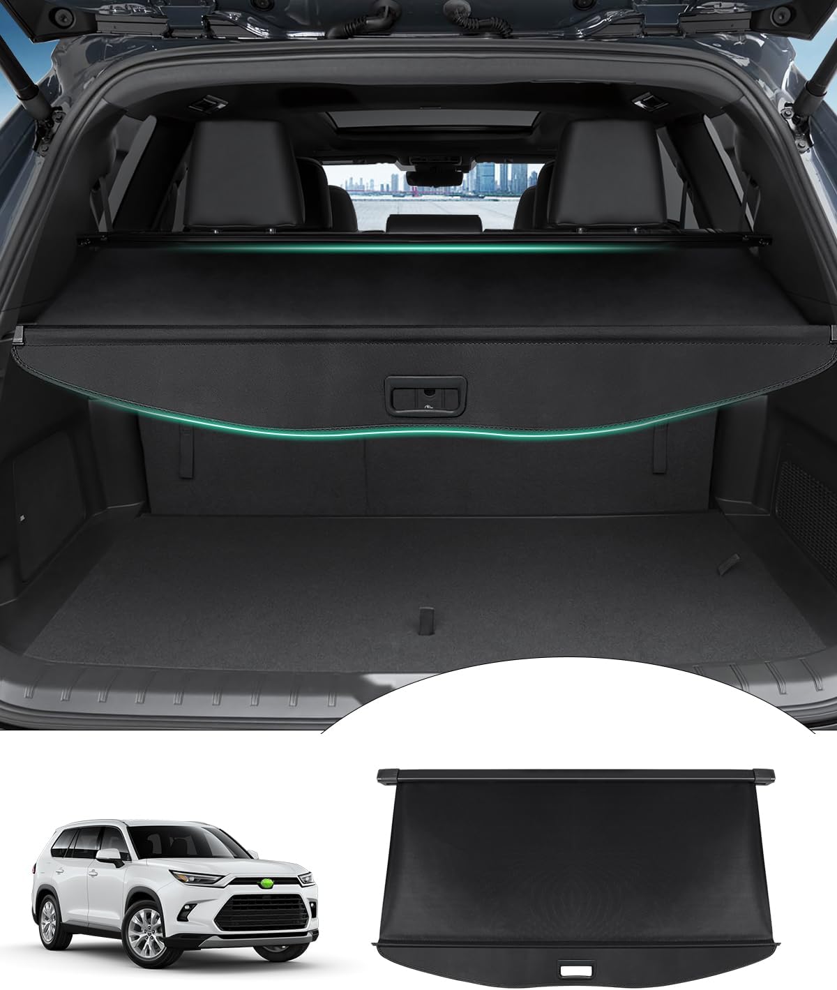 Powerty Cargo Cover for 2024 Toyota Grand Highlander Hybrid MAX