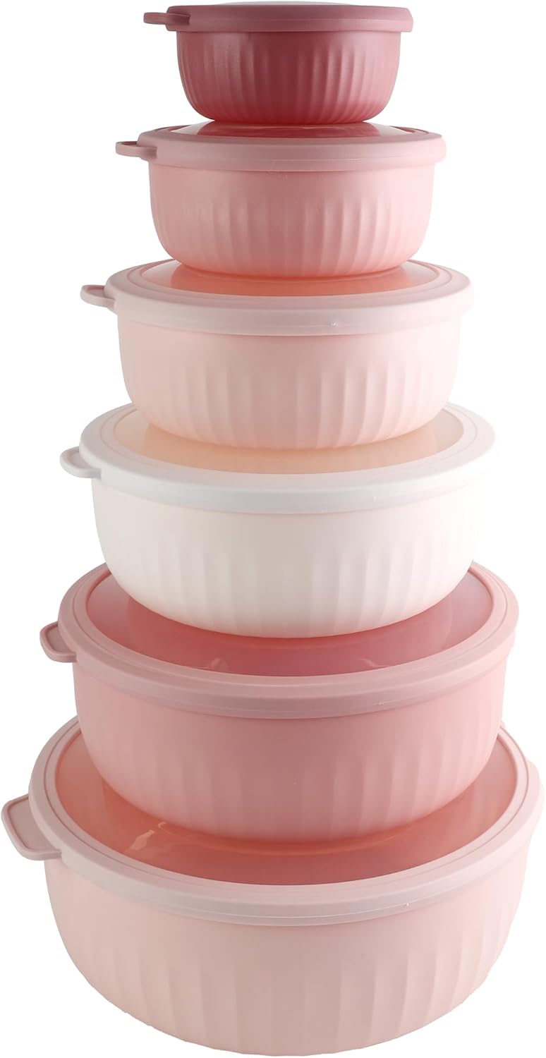 COOK WITH COLOR Prep Bowls with Lids - 12 Piece Mixing Set