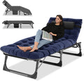 Portable Folding Camping Cot Adjustable 4-Position Reclining Chaise