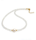 Gempires Gemstone Moonstone and Pearl Necklace - Elegant Choker