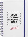 White Spiral Notebooks with Elastic Band Pack - Value Lined 5in x 7in