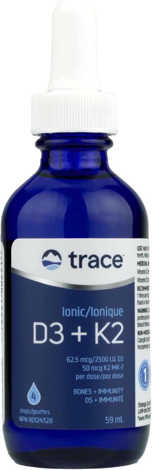 Trace Minerals Ionic D3 Plus K2 for Bone and Heart Health