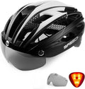 Bike Helmet for Adults with Rear Light and Magnetic Goggles