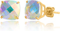 14k Gold Cushion-Cut December Birthstone Stud Earrings Gift