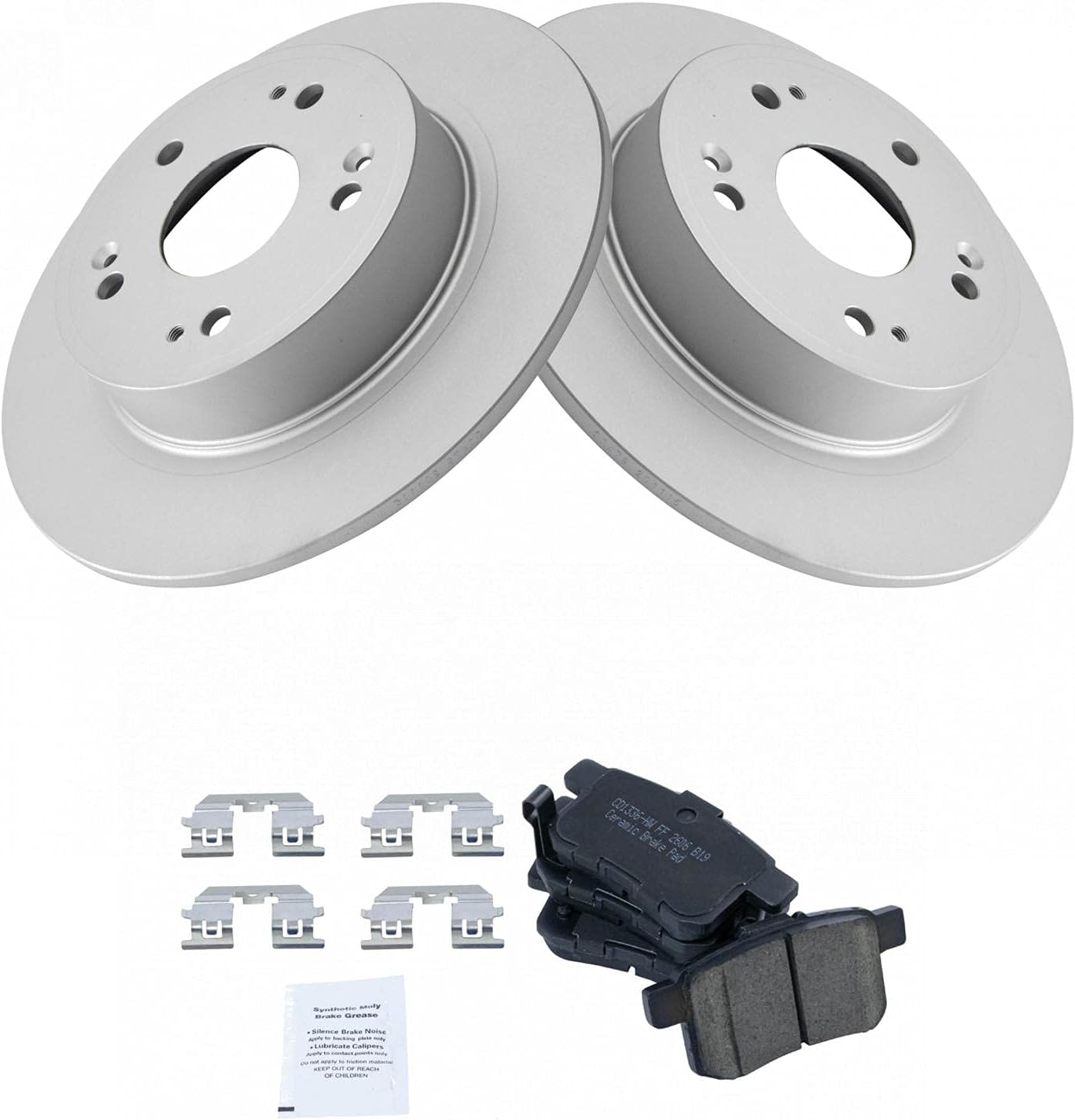TRQ Rear Brake Pad and Rotor Set for Acura TSX and Honda Accord