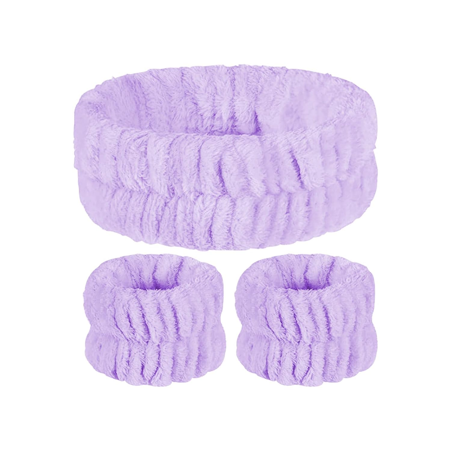 Purple Spa Headband Set for Face Washing