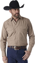 Men's Sport Western Long Sleeve Snap Shirt - Subtle Stripes