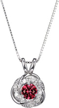 Sterling Silver Lab Grown Diamond Love Knot Pendant Necklace