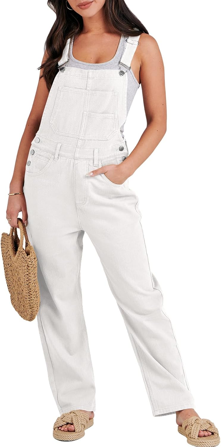 Stylish Loose Fit Denim Overalls for Women - Casual Jumpsuits
