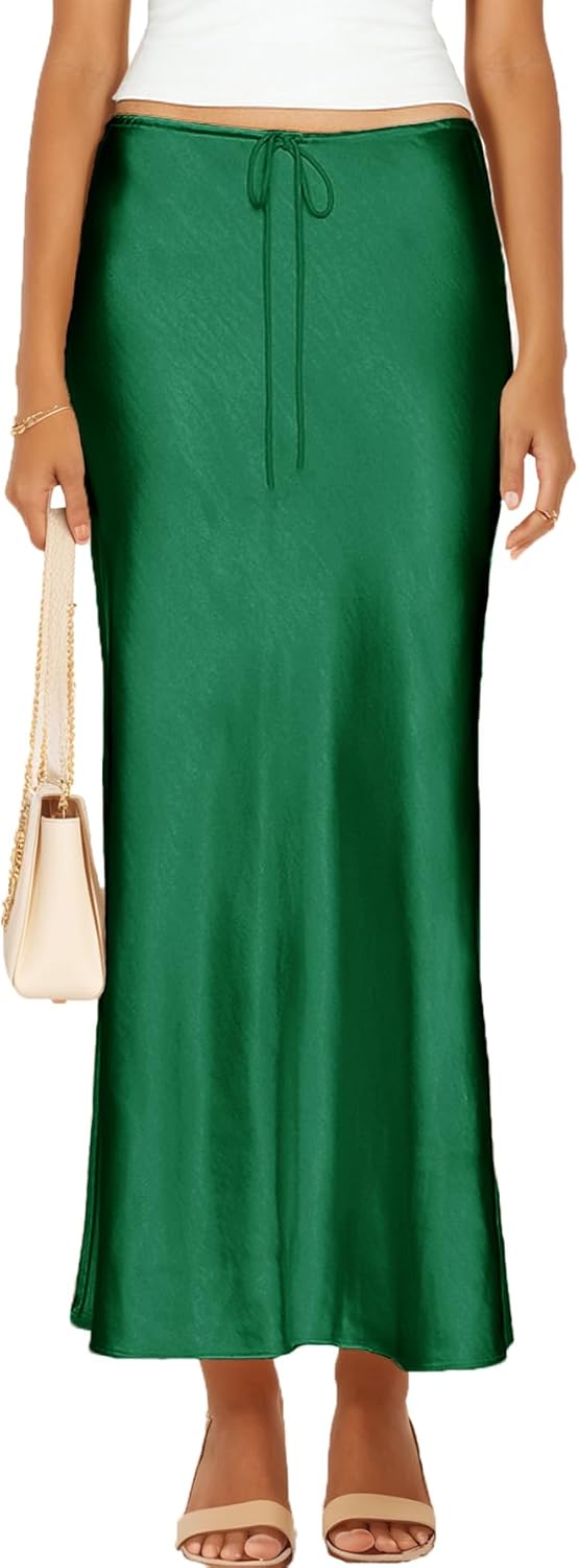 Womens Satin Silk Maxi Skirts for Casual and Formal Occasions